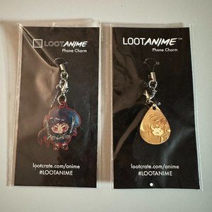 Loot Anime Crate Lot of 2 Phone Charm Keychains